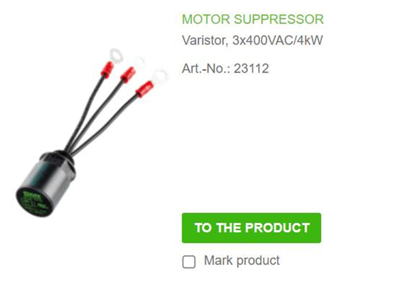 23112 MURR MOTOR SUPPRESSOR Varistor, 3x400VAC/4kW 100%NEW