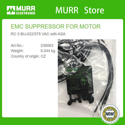 236063 MURR EMC SUPPRESSOR FOR MOTOR RC 3 BU-022/575 VAC with ASA  100% NEW