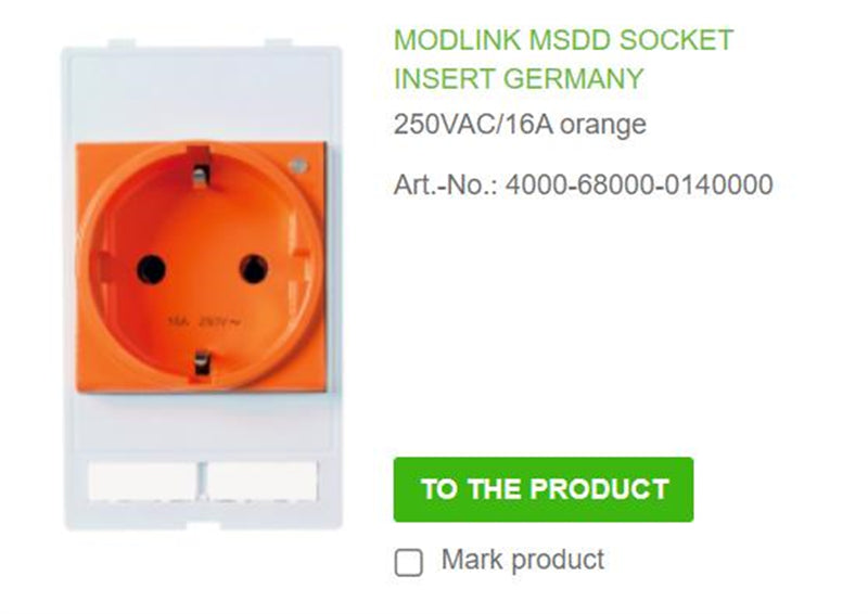 4000-68000-0140000 MURR MODLINK MSDD SOCKET INSERT GERMANY 250VAC/16A orange  100% NEW