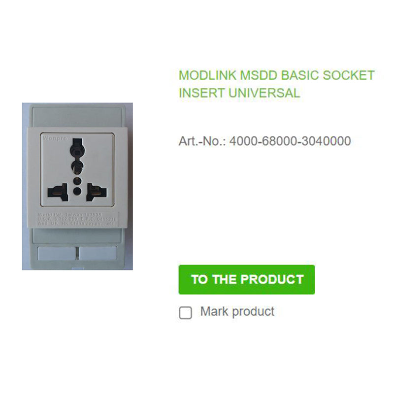4000-68000-3040000 MURR EOL - MODLINK MSDD BASIC SOCKET INSERT UNIVERSAL  100% NEW