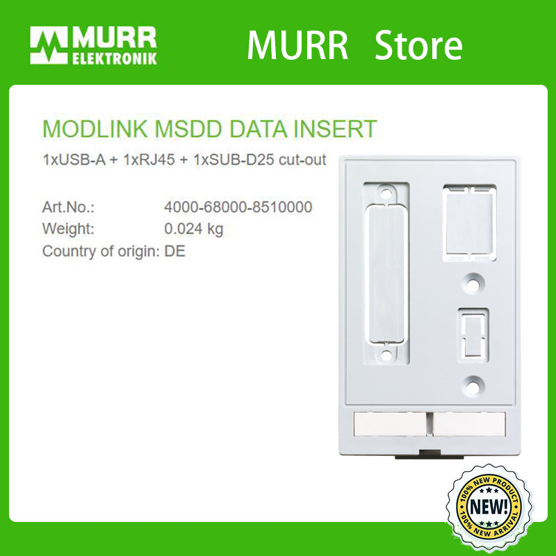 4000-68000-8510000 MURR MODLINK MSDD DATA INSERT 1xUSB-A + 1xRJ45 + 1xSUB-D25 cut-out  100% new