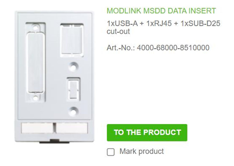 4000-68000-8510000 MURR MODLINK MSDD DATA INSERT 1xUSB-A + 1xRJ45 + 1xSUB-D25 cut-out  100% new