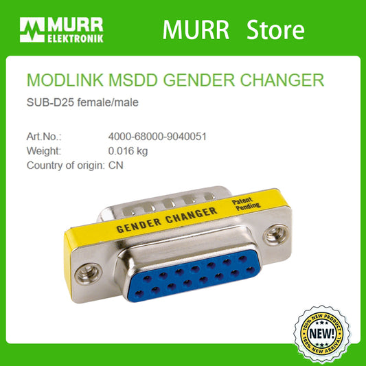 4000-68000-9040051 MURR MODLINK MSDD GENDER CHANGER SUB-D25 female/male  100% NEW