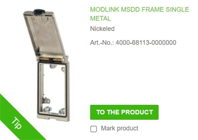 4000-68113-0000000 MURR MODLINK MSDD FRAME SINGLE METAL Nickeled  100% NEW