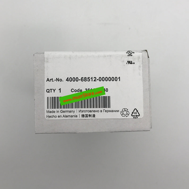 4000-68512-0000001 MURR MODLINK MSDD FRAME SINGLE TRANSPARENT Closure 3 mm double bit incl. pluggable knob 100% new