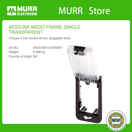 4000-68513-0000001 MURR MODLINK MSDD FRAME SINGLE METALIC Closure 3 mm double bit incl. pluggable knob 100% NEW