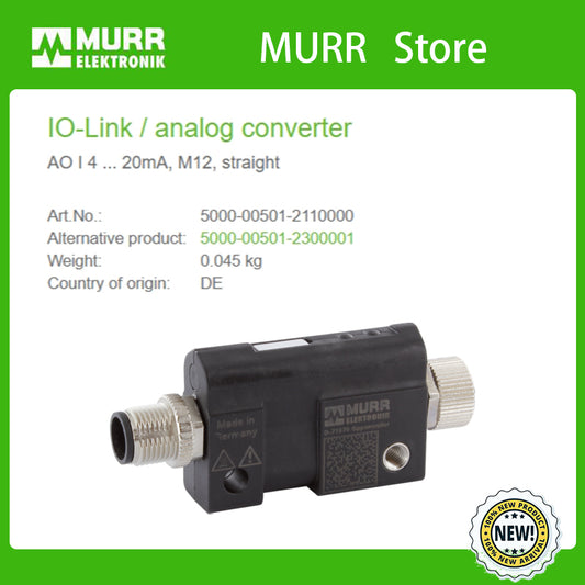 5000-00501-2110000 MURR IO-Link / analog converter AO I 4 ... 20mA, M12, straight  100% NEW