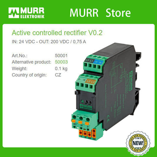 50001 MURR Active controlled rectifier V0.2 IN: 24 VDC - OUT: 200 VDC / 0,75 A 100% NEW