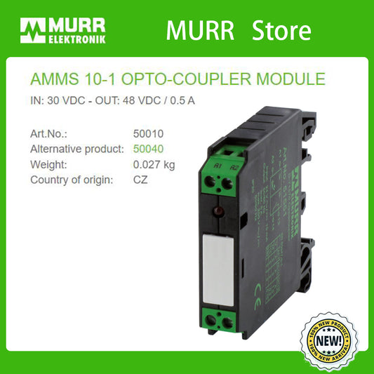 50010 MURR AMMS 10-1 OPTO-COUPLER MODULE IN: 30 VDC - OUT: 48 VDC / 0.5 A  100% NEW