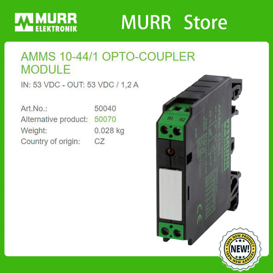 50040  MURR AMMS 10-44/1 OPTO-COUPLER MODULE IN: 53 VDC - OUT: 53 VDC / 1,2A 100% NEW