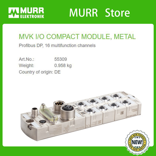 55309 MURR MVK I/O COMPACT MODULE, METAL Profibus DP, 16 multifunction channels 100% NEW