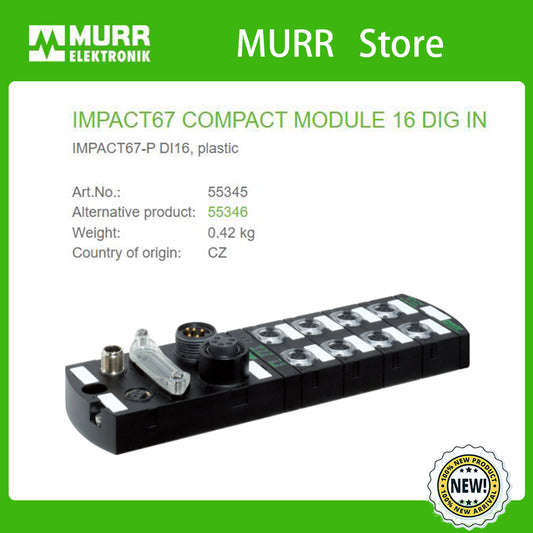 55345 MURR IMPACT67 COMPACT MODULE 16 DIG IN IMPACT67-P DI16, plastic   100% NEW