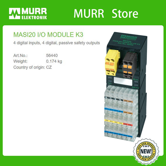 56440 MURR MASI20 I/O MODULE K3 4 digital inputs, 4 digital, passive safety outputs  100% NEW