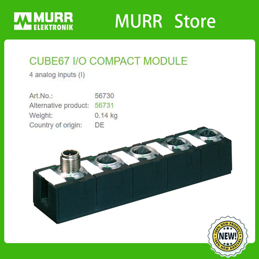56730 MURR CUBE67 I/O COMPACT MODULE 4 analog inputs (I)  100% NEW