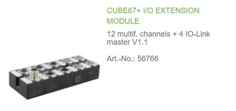 56766 MURR CUBE67+ I/O EXTENSION MODULE 12 multif. channels + 4 IO-Link master V1.1   100% NEW