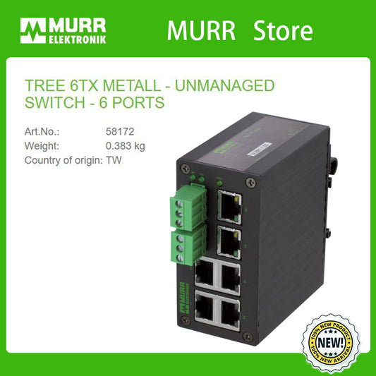 58172 MURR TREE 6TX METALL - UNMANAGED SWITCH - 6 PORTS  100% NEW