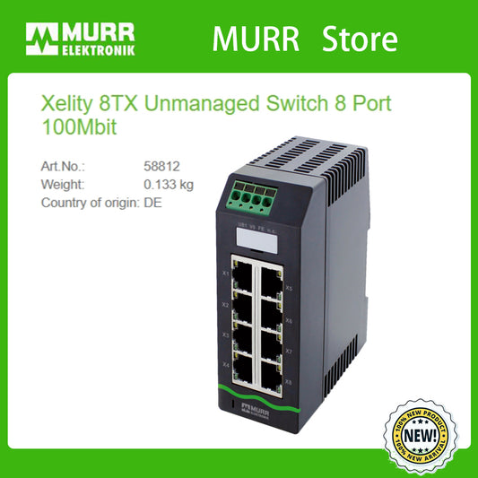 58812 MURR Xelity 8TX Unmanaged Switch 8 Port 100Mbit 100% NEW