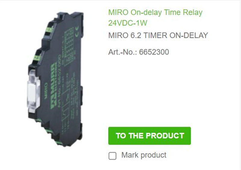 6652300 MURR MIRO On-delay Time Relay 24VDC-1W MIRO 6.2 TIMER ON-DELAY  100% NEW