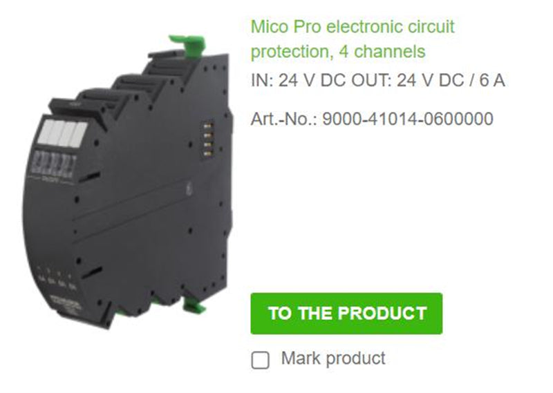9000-41014-0600000 MURR Mico Pro electronic circuit protection, 4 channels IN: 24 V DC OUT: 24 V DC / 6 A  100% NEW