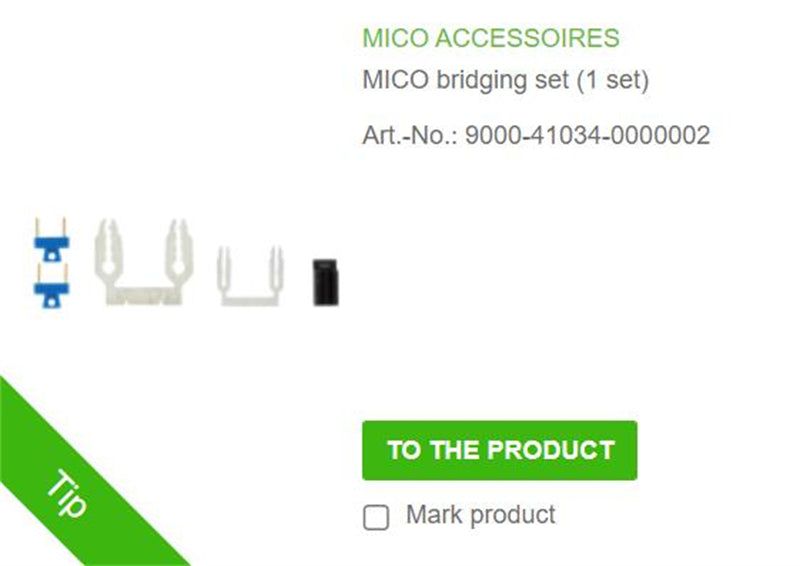 9000-41034-0000002 MURR MICO ACCESSOIRES MICO bridging set (1 set)  100% NEW