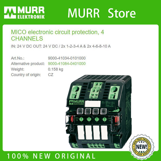 9000-41034-0101000 MURR MICO electronic circuit protection, 4 CHANNELS IN: 24 V DC OUT: 24 V DC / 2x 1-2-3-4 A & 2x 4-6-8-10 A   100% NEW