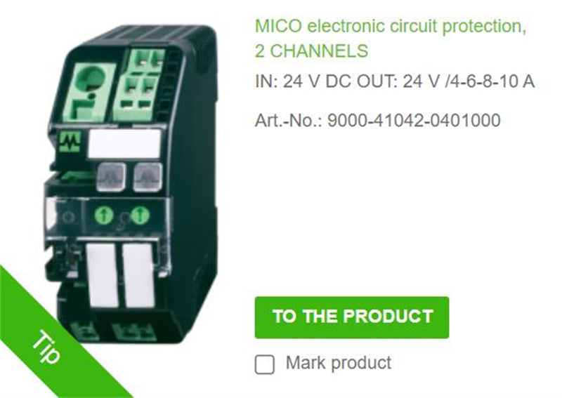 9000-41042-0401000 MURR MICO electronic circuit protection, 2 CHANNELS IN: 24 V DC OUT: 24 V /4-6-8-10 A  100% NEW