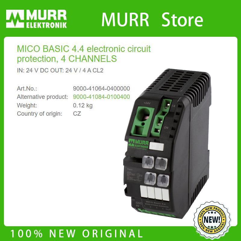 9000-41064-0400000 MURR MICO BASIC 4.4 electronic circuit protection, 4 CHANNELS IN: 24 V DC OUT: 24 V / 4 A CL2  100% NEW
