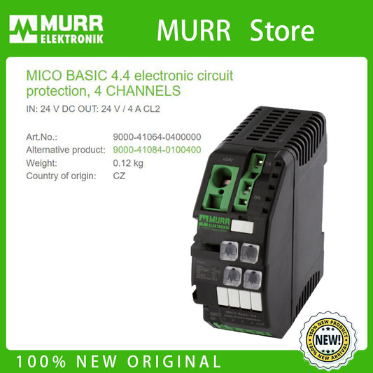 9000-41064-0400000 MURR MICO BASIC 4.4 electronic circuit protection, 4 CHANNELS IN: 24 V DC OUT: 24 V / 4 A CL2  100% NEW