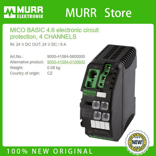 9000-41064-0600000 MURR MICO BASIC 4.6 electronic circuit protection, 4 CHANNELS IN: 24 V DC OUT: 24 V DC / 6 A  100% NEW