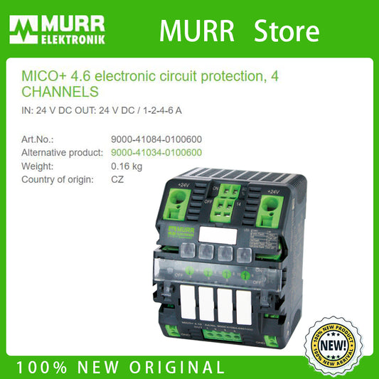 9000-41084-0100600 MURR MICO+ 4.6 electronic circuit protection, 4 CHANNELS IN: 24 V DC OUT: 24 V DC / 1-2-4-6 A  100% NEW