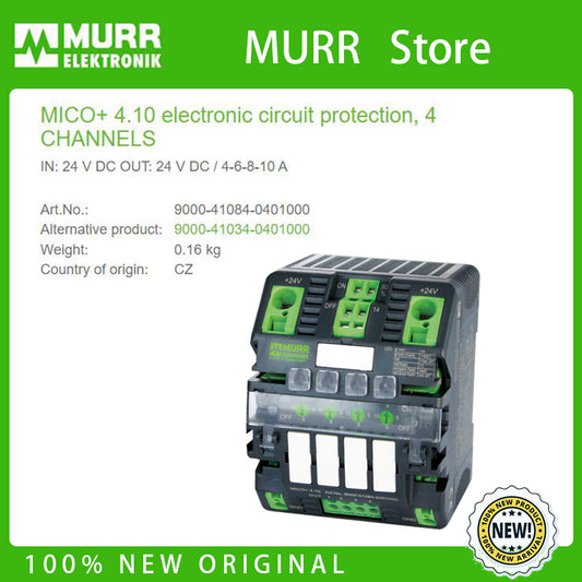 9000-41084-0401000 MURR MICO+ 4.10 electronic circuit protection, 4 CHANNELS IN: 24 V DC OUT: 24 V DC / 4-6-8-10 A  10% NEW