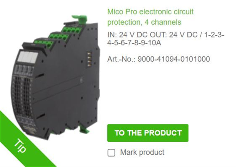 9000-41094-0101000 MURR Mico Pro electronic circuit protection, 4 channels IN: 24 V DC OUT: 24 V DC / 1-2-3-4-5-6-7-8-9-10A  100% NEW