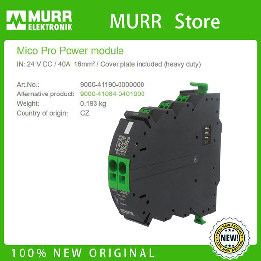 9000-41190-0000000 MURR Mico Pro Power module IN: 24 V DC / 40A, 16mm² / Cover plate included (heavy duty)   100% NEW