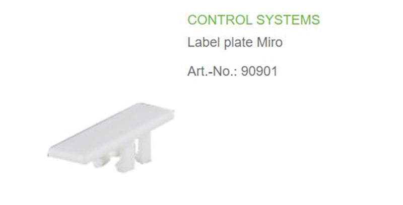 90901 MURR CONTROL SYSTEMS Label plate Miro 100% NEW