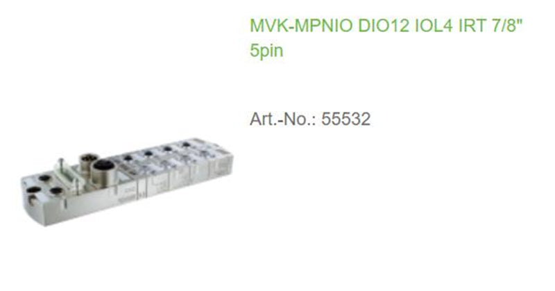 55532 MURR MVK-MPNIO DIO12 IOL4 IRT 7/8" 5pin  100% NEW